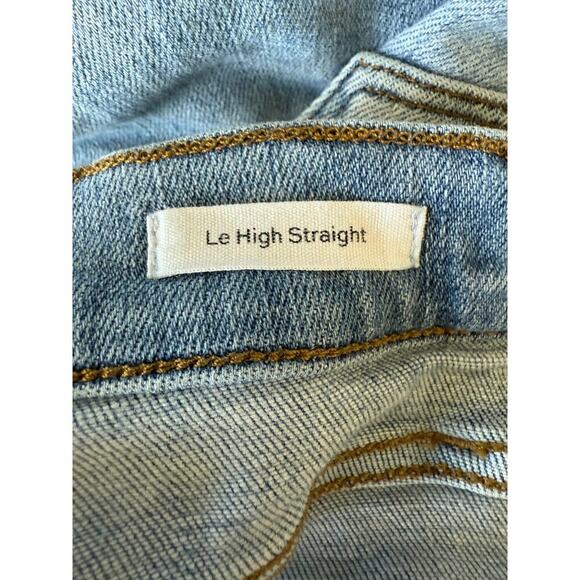 FRAME Le High Straight Raw Edge Crop Jean Size 29 in Alemany Light Wash - Picture 8 of 10
